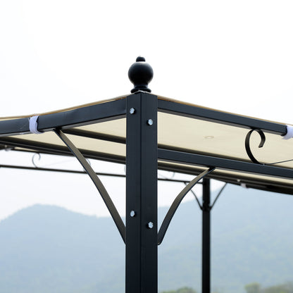 Nancy's Chiwa Camp Pavilion - Pergola - Couverture de terrasse - Noir - Acier, Polyester - ± 300 x 300 cm