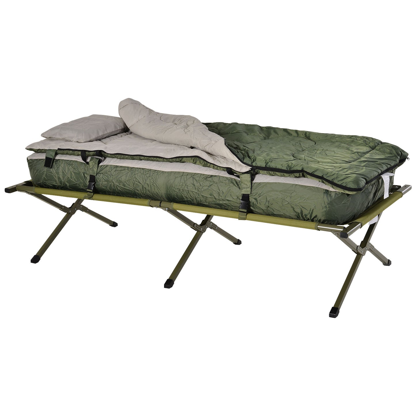 Nancy's Chunch Camping Bed Set - Groen - Polyester, Aluminium, Glasvezel - 75,98 cm x 33,86 cm x 62,99 cm
