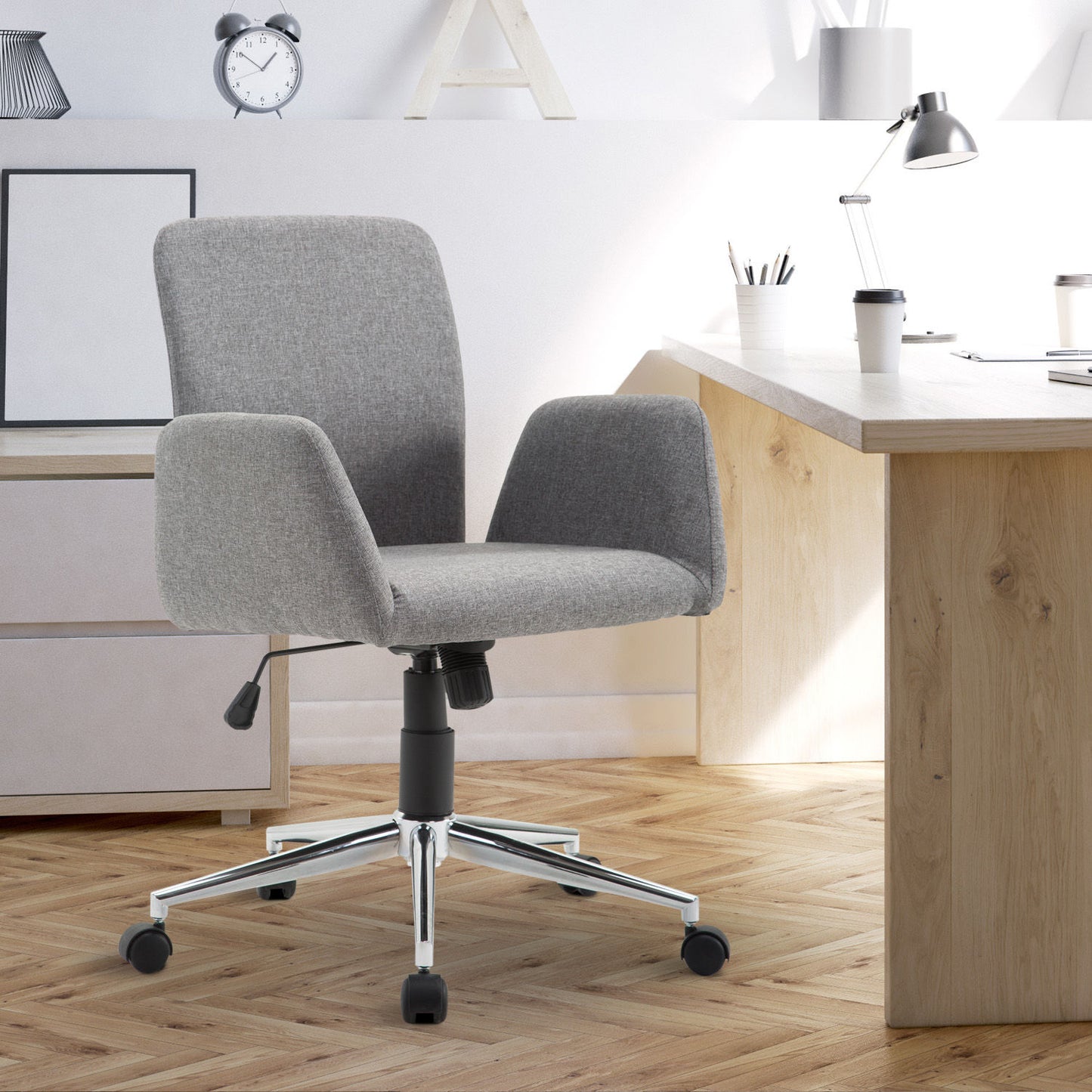 Nancy's Chunox Office Chair Rotatable - Gray - Steel, Fabric - 24.01 cm x 22.83 cm x 36.81 cm