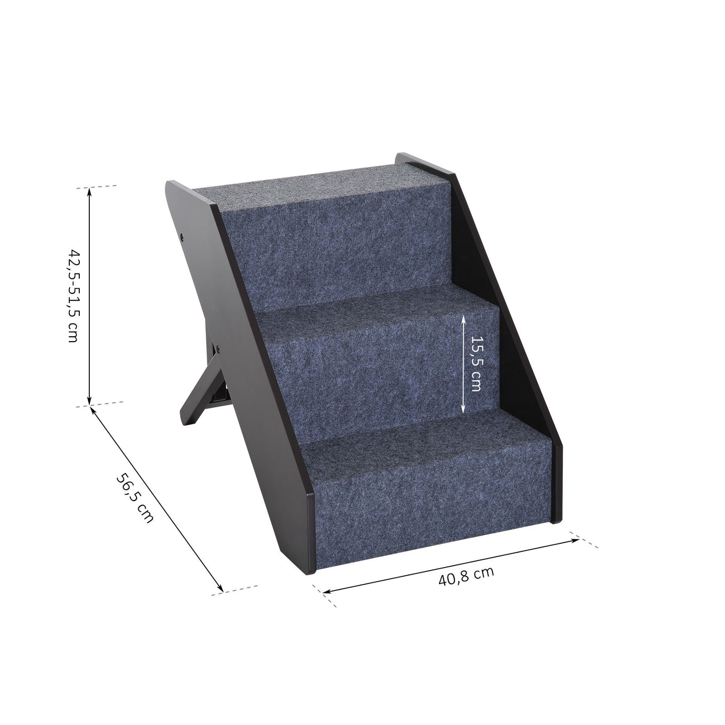 Nancy's Coquericot Pet Stairs - Bruin, Grijs - Hout, Mdf, Tapijt - 16,06 cm x 22,24 cm x 20,28 cm