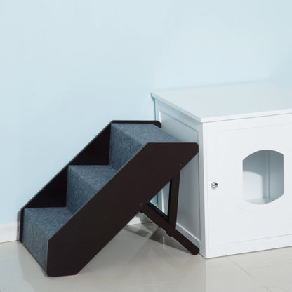 Nancy's Coquericot Pet Stairs - Bruin, Grijs - Hout, Mdf, Tapijt - 16,06 cm x 22,24 cm x 20,28 cm