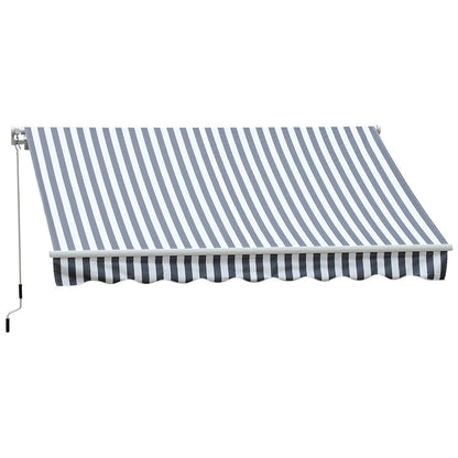 Nancy's Crucero Luifel - Zonwering - Zonnescherm - Grijs/Wit - 350 cm breed