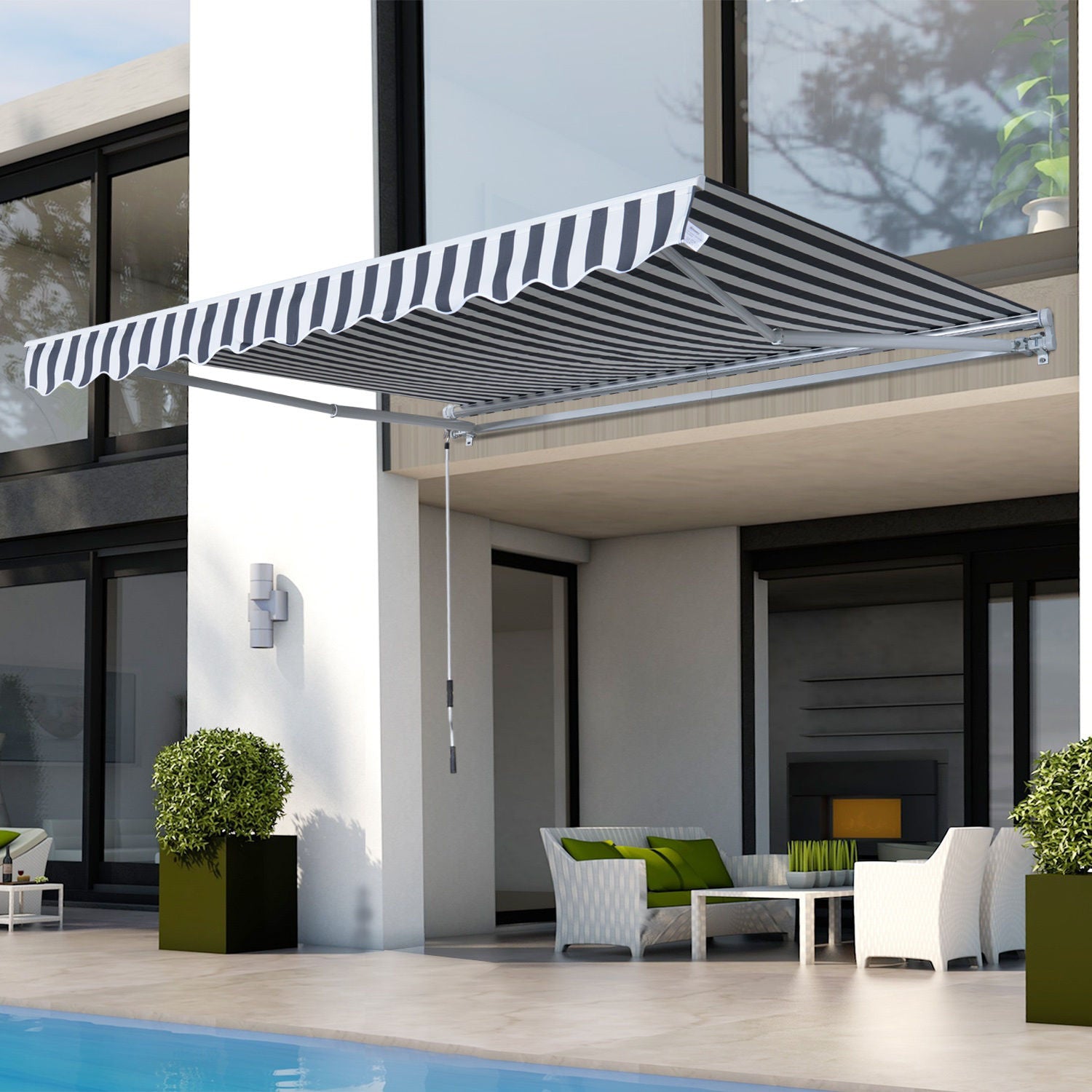 Nancy's Crucero Awning - Sun protection - Sunshade - Gray/White - 350 cm wide