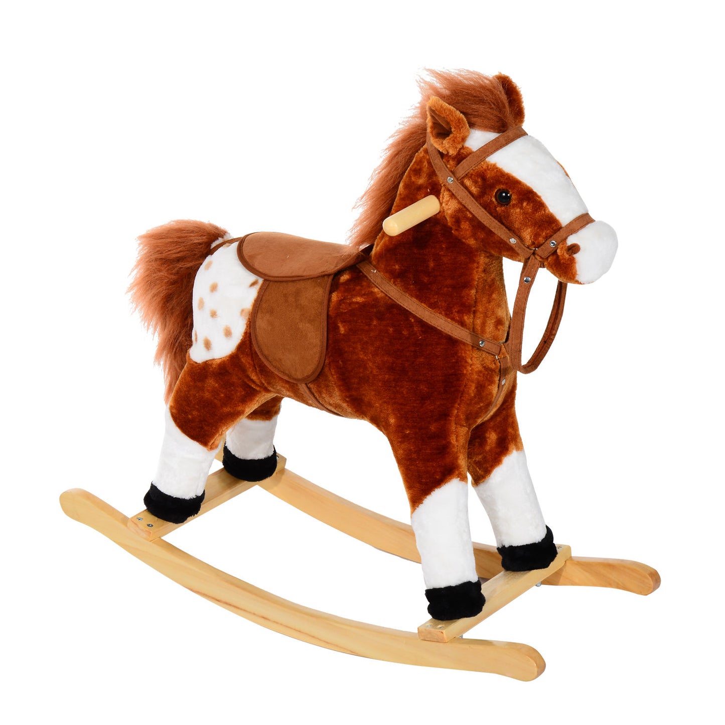 Nancy's Fly Range Hobbelpaard - Bruin - Pluche, Populier -L74 x B28 x H65 cm