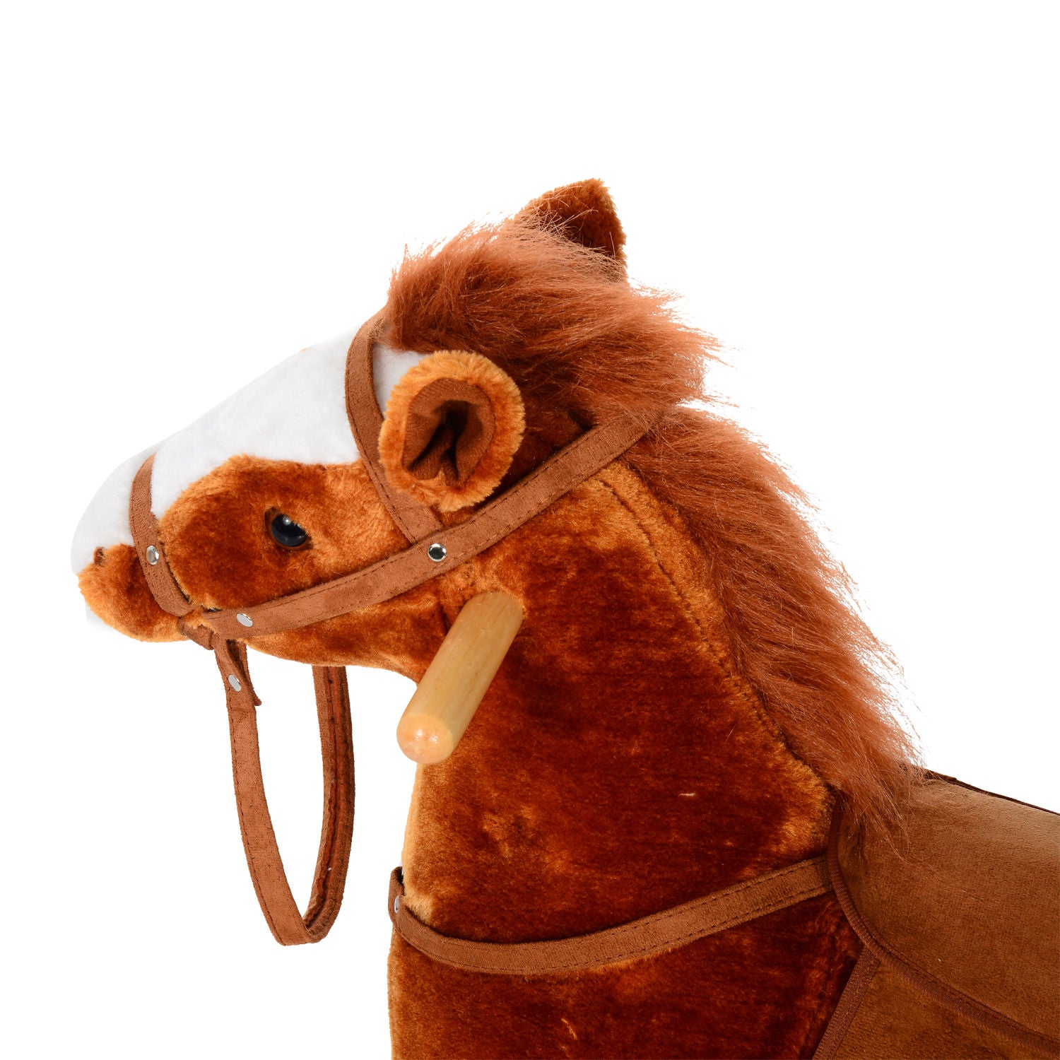 Nancy's Fly Range Hobbelpaard - Bruin - Pluche, Populier -L74 x B28 x H65 cm