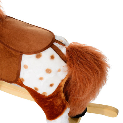 Nancy's Fly Range Rocking Horse - Brown - Plush, Poplar -L74 x W28 x H65 cm