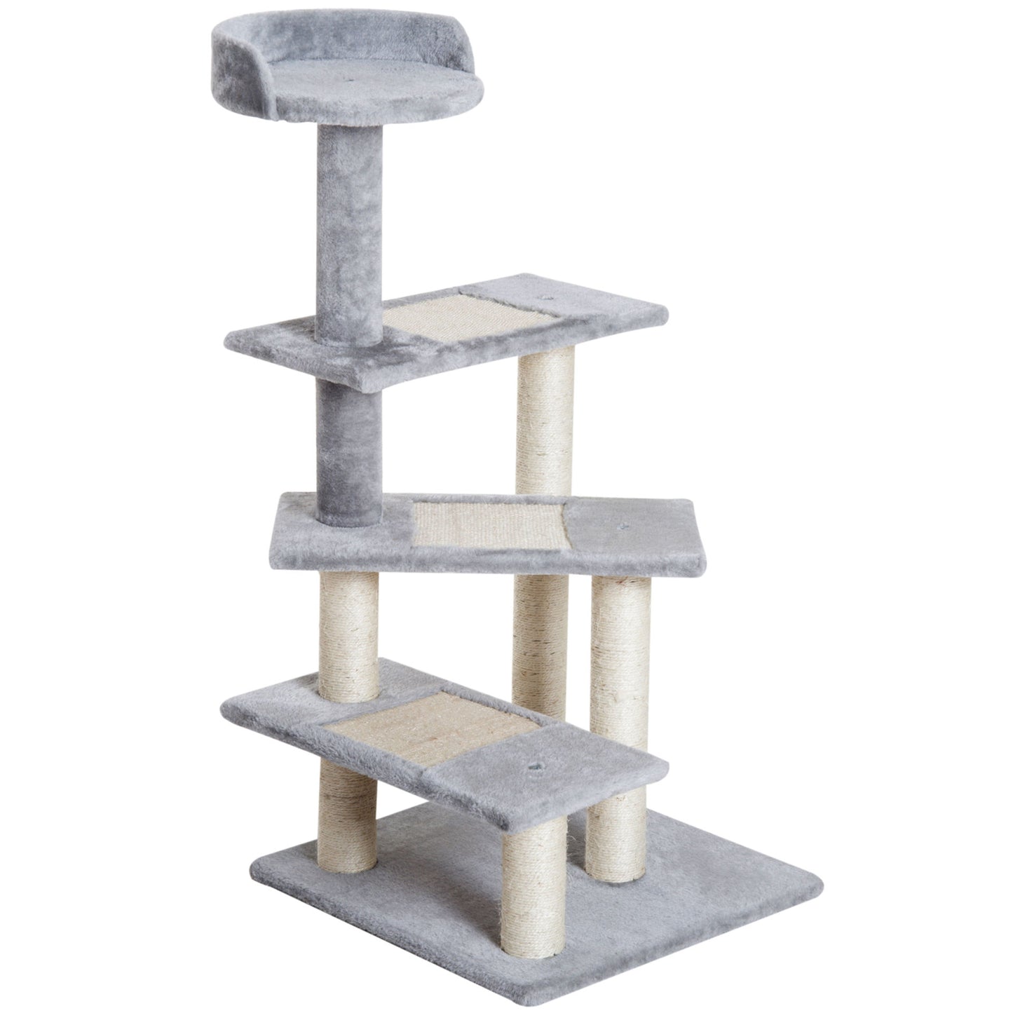 Nancy's Gallon Krabpaal - Klimboom - Pluche - Beige / Grijs - ± 50 x 50 x 100 cm