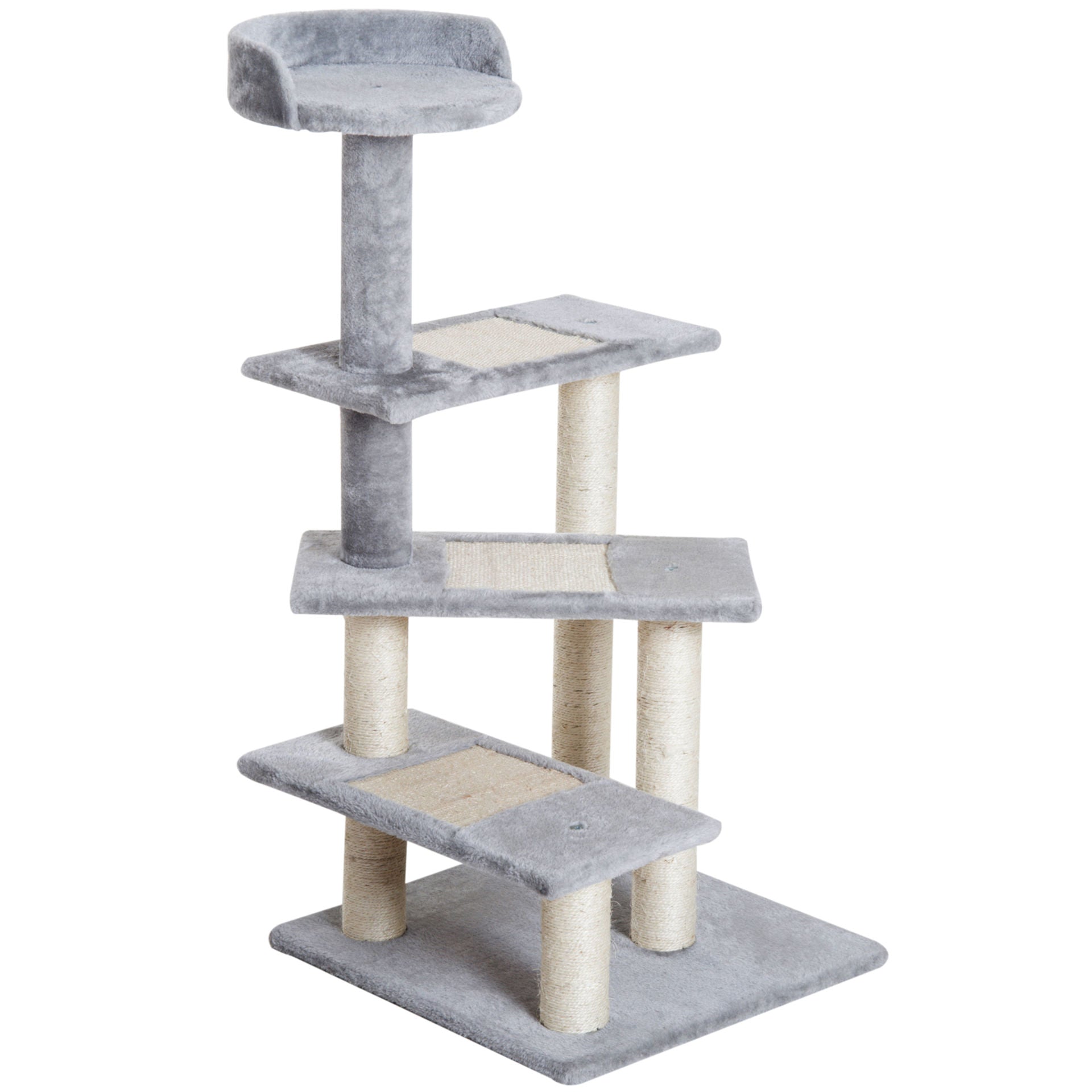 Nancy's Gallon Krabpaal - Klimboom - Pluche - Beige / Grijs - ± 50 x 50 x 100 cm