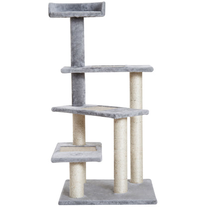 Nancy's Gallon Krabpaal - Klimboom - Pluche - Beige / Grijs - ± 50 x 50 x 100 cm
