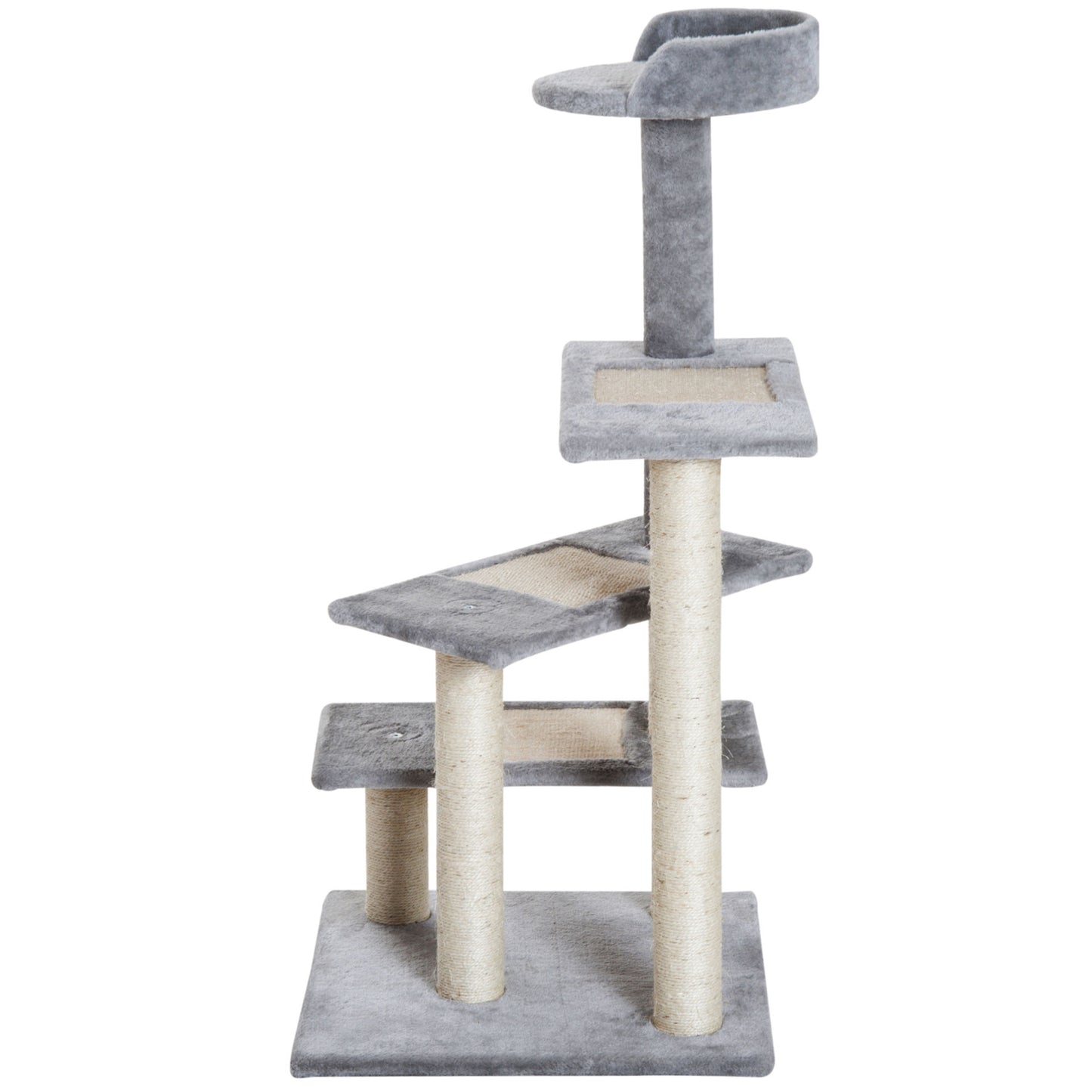 Nancy's Gallon Krabpaal - Klimboom - Pluche - Beige / Grijs - ± 50 x 50 x 100 cm
