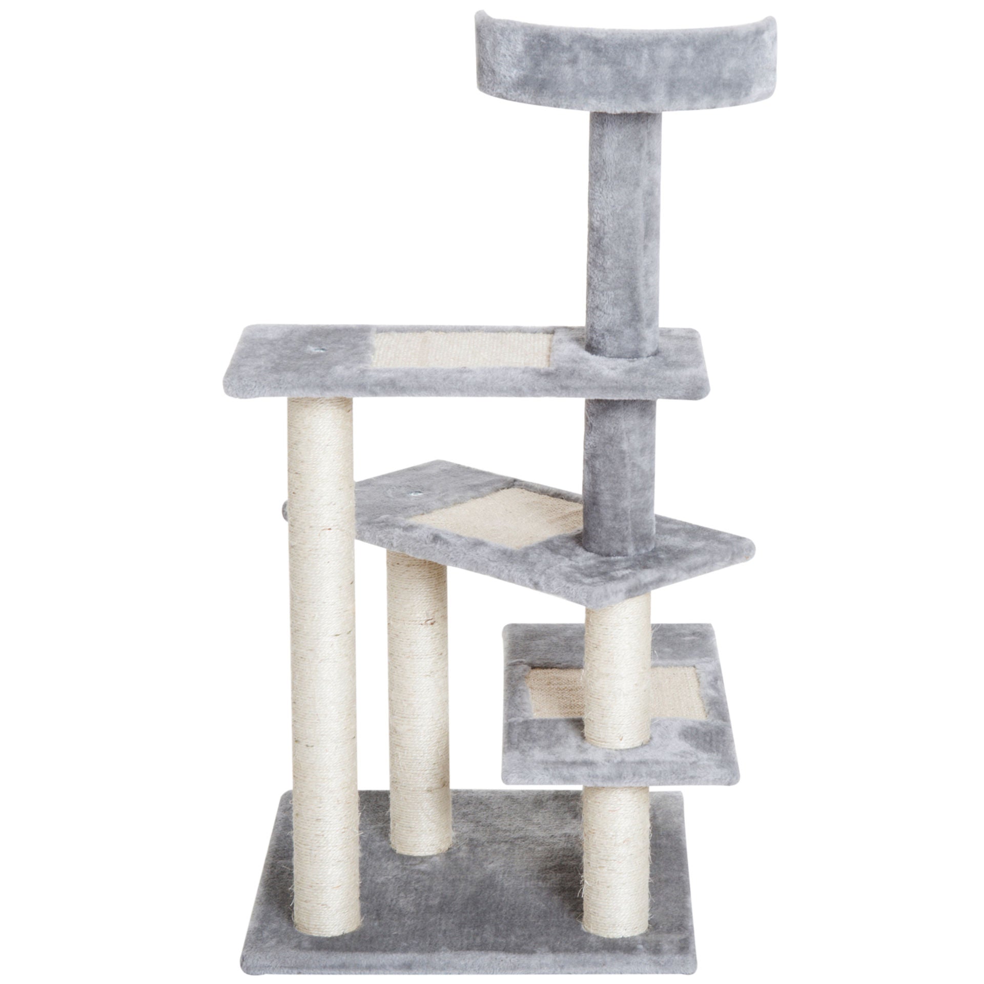 Nancy's Gallon Krabpaal - Klimboom - Pluche - Beige / Grijs - ± 50 x 50 x 100 cm
