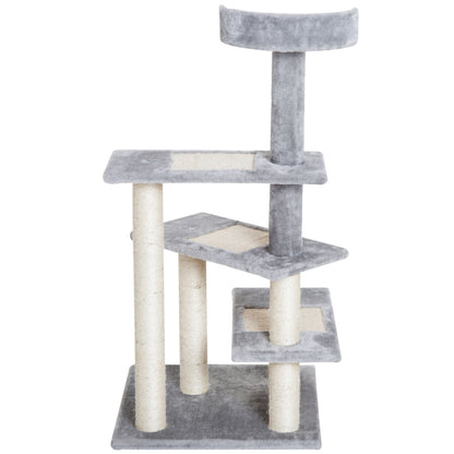 Nancy's Gallon Krabpaal - Klimboom - Pluche - Beige / Grijs - ± 50 x 50 x 100 cm