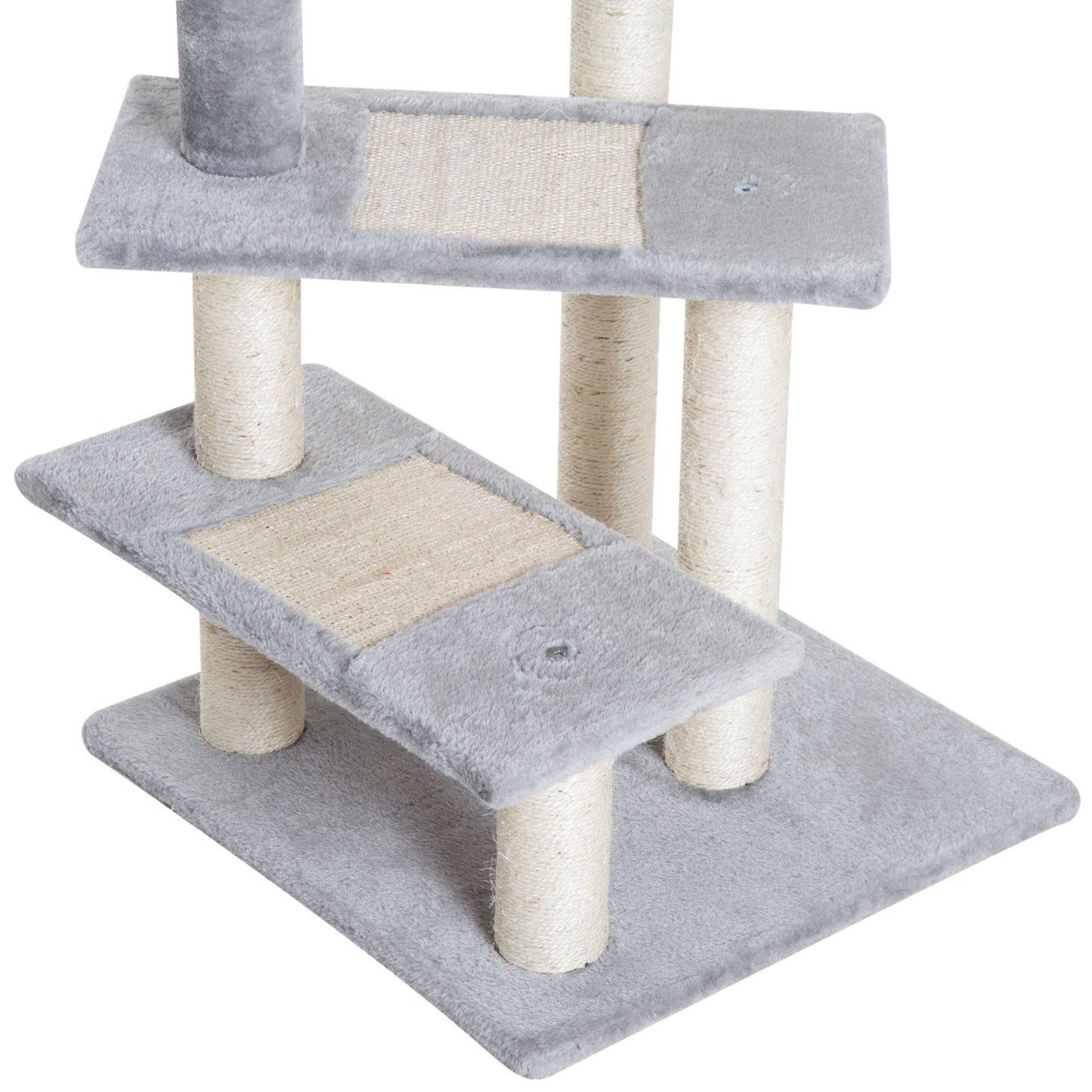 Nancy's Gallon Krabpaal - Klimboom - Pluche - Beige / Grijs - ± 50 x 50 x 100 cm