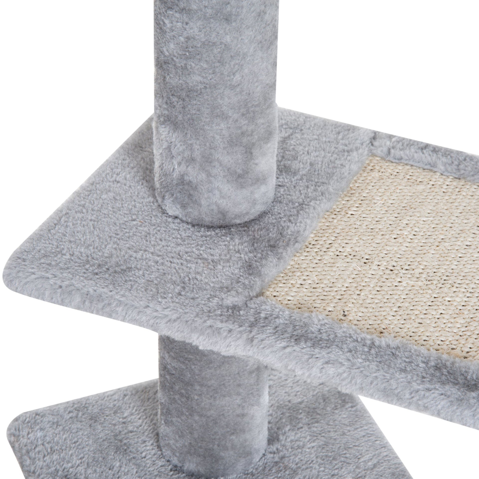 Nancy's Gallon Krabpaal - Klimboom - Pluche - Beige / Grijs - ± 50 x 50 x 100 cm