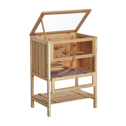 Nancy's Gorge Two Small Animal Cage - Bruin - Hout, Plexiglas, Metaal - 23,62 cm x 15,74 cm x 31,49 cm