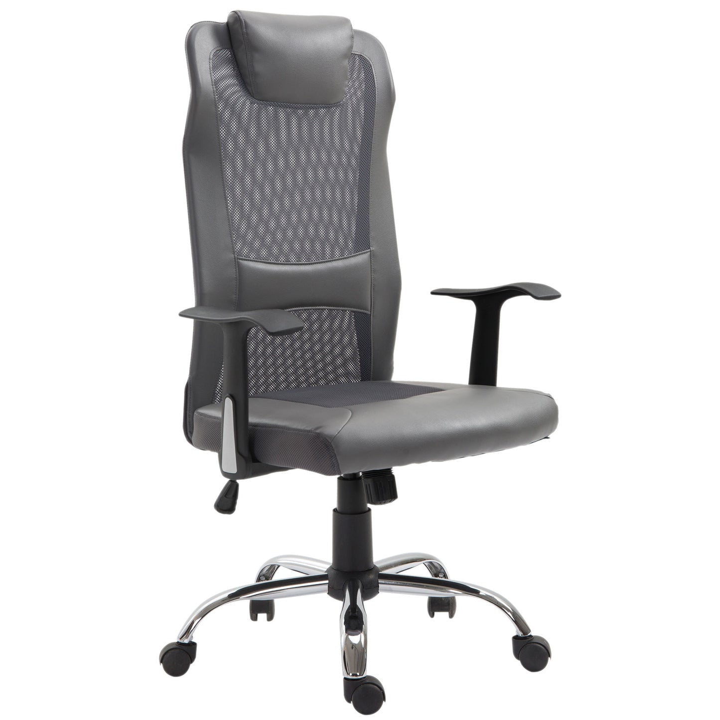 Nancy's Haulover Office Chair Executive - Gray - Foam, Faux Leather, Metal - 25.59 cm x 23.94 cm x 48.03 cm