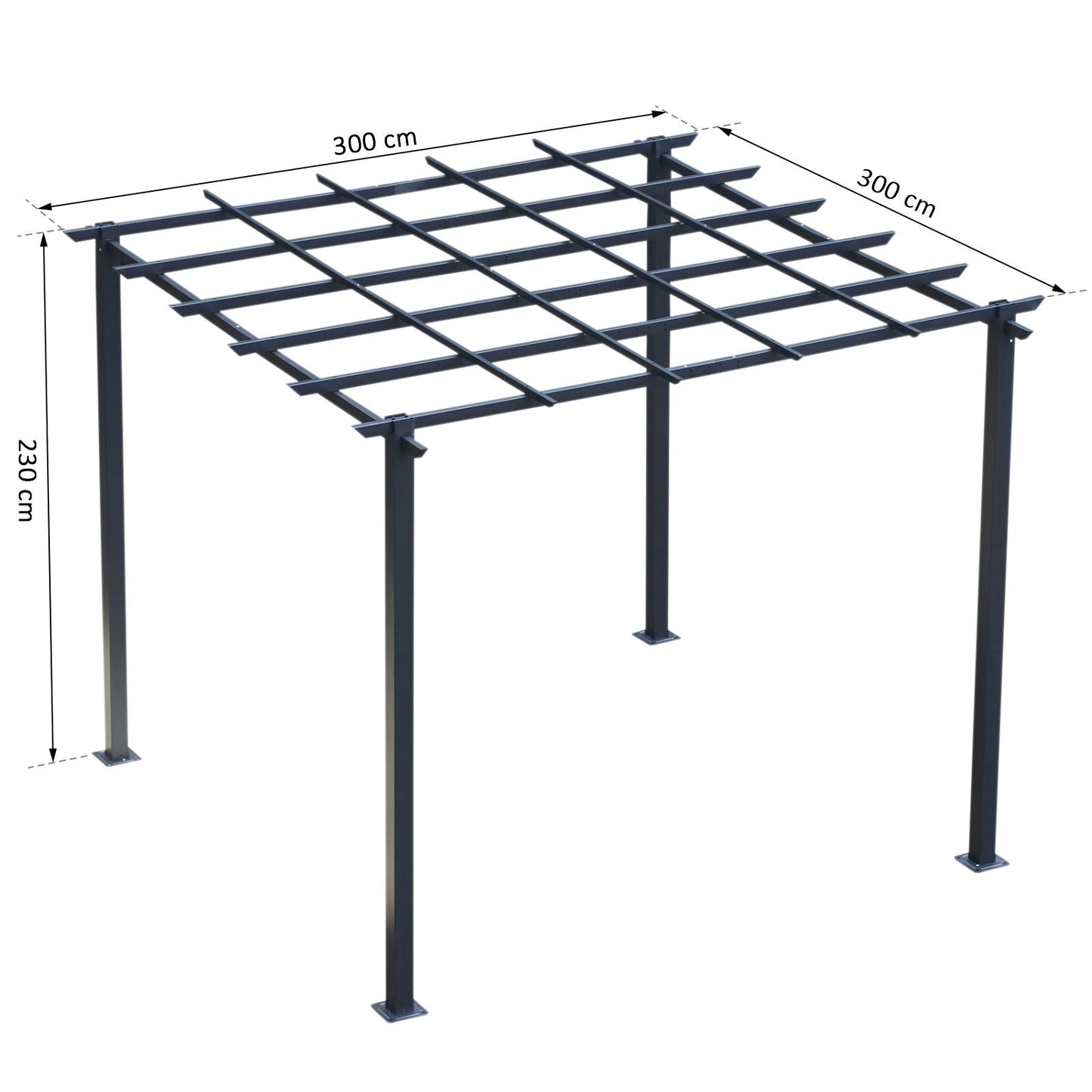 Nancy's Laguna Rose Rozenpaviljoen - Pergola - Overkapping - Plantentralie - Prieel - Zwart - ± 300 x 300 cm
