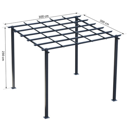Nancy's Laguna Rose Rozenpaviljoen - Pergola - Overkapping - Plantentralie - Prieel - Zwart - ± 300 x 300 cm
