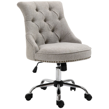 Nancy's London Office chair - Gray - Linen, Foam, Metal - 21.26 cm x 25.79 cm x 35.82 cm