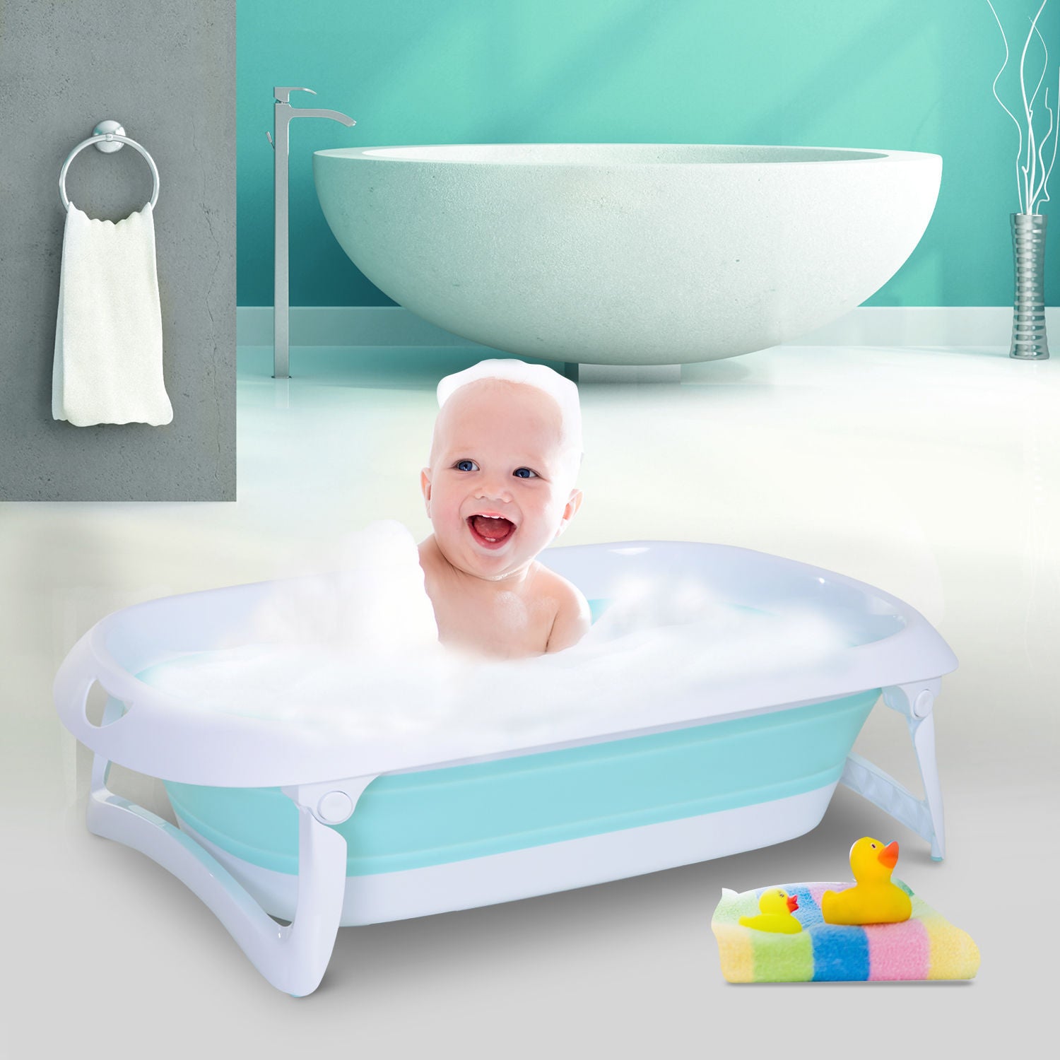 Nancy's Martins Badkuip voor Baby's - Groen - Kunststof, Rubber - 31,49 cm x 18,89 cm x 8,26 cm