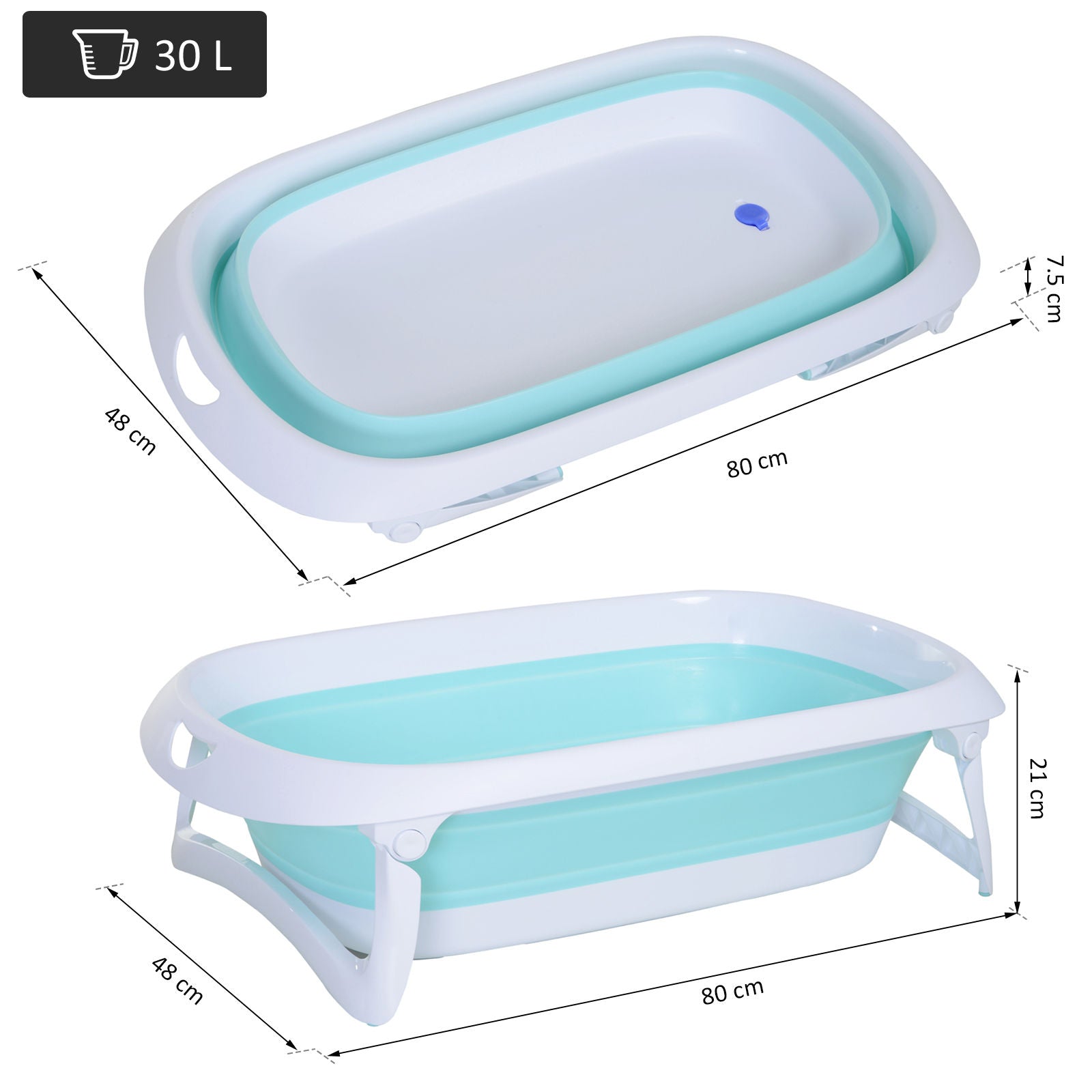 Nancy's Martins Badkuip voor Baby's - Groen - Kunststof, Rubber - 31,49 cm x 18,89 cm x 8,26 cm