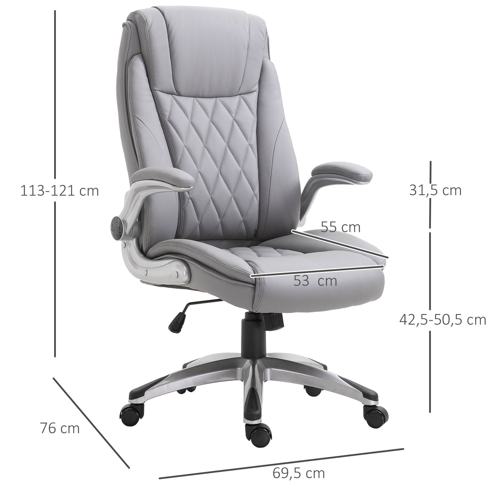 Nancy's Mauger Cay Bureaustoel - Ergonomisch - In Hoogte Verstelbaar - Draaibaar - Grijs
