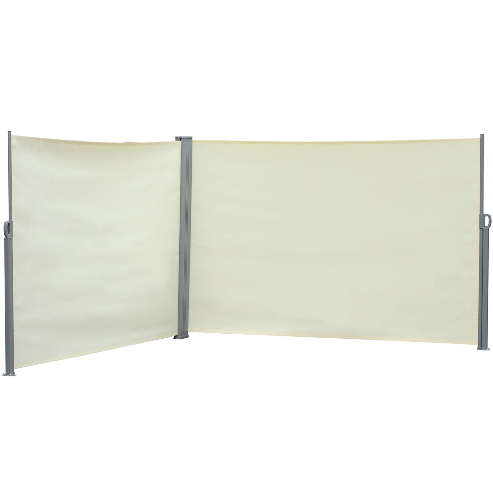 Nancy's Ragged Cay Dubbele Zijluifel - Privacyscherm - Crème - Polyester, Metaal - 600 x 160 cm