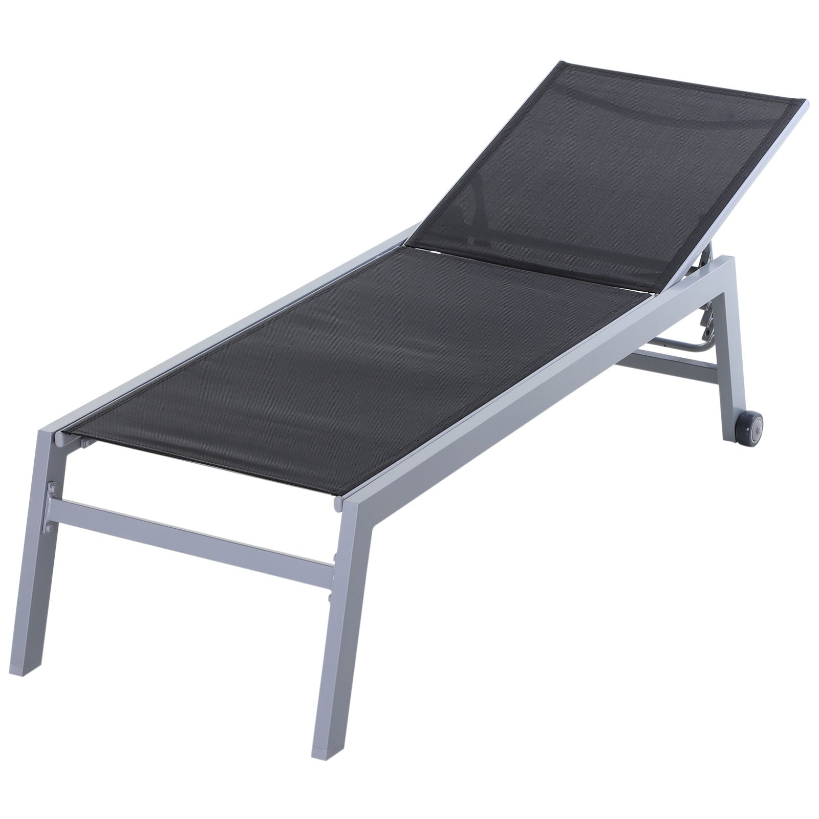 Nancy's Range Ligbed - Loungestoel - Ligstoel - Zwart - Aluminium