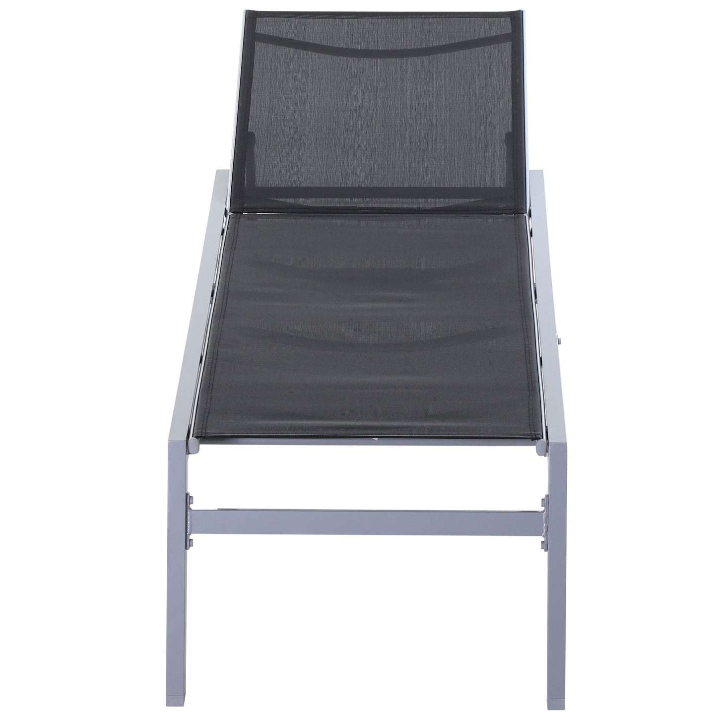 Nancy's Range Ligbed - Loungestoel - Ligstoel - Zwart - Aluminium
