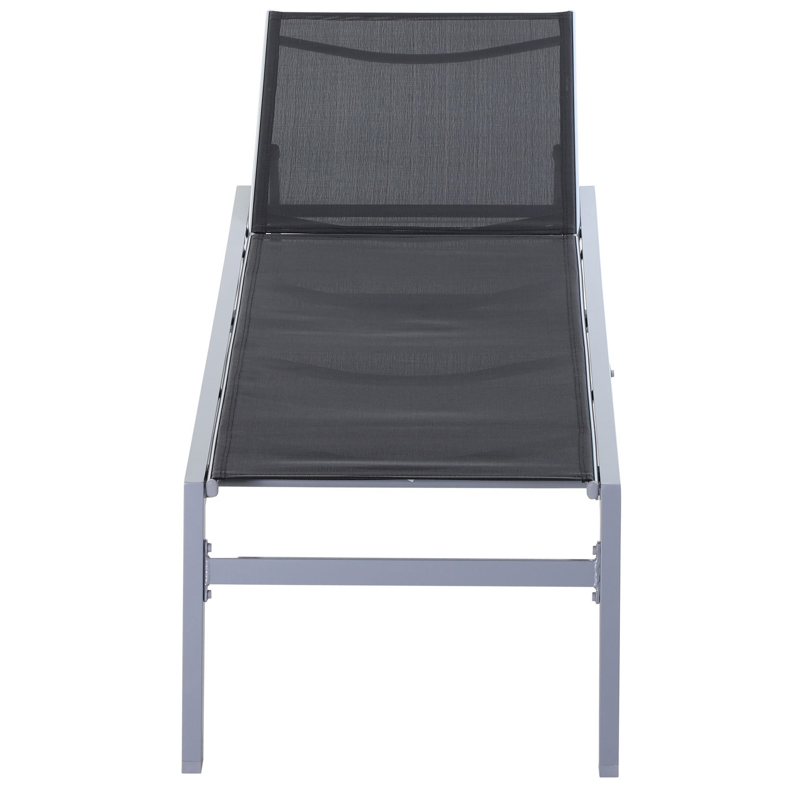 Nancy's Range Ligbed - Loungestoel - Ligstoel - Zwart - Aluminium