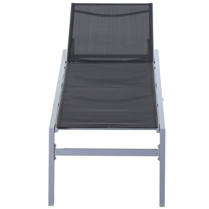 Nancy's Range Ligbed - Loungestoel - Ligstoel - Zwart - Aluminium