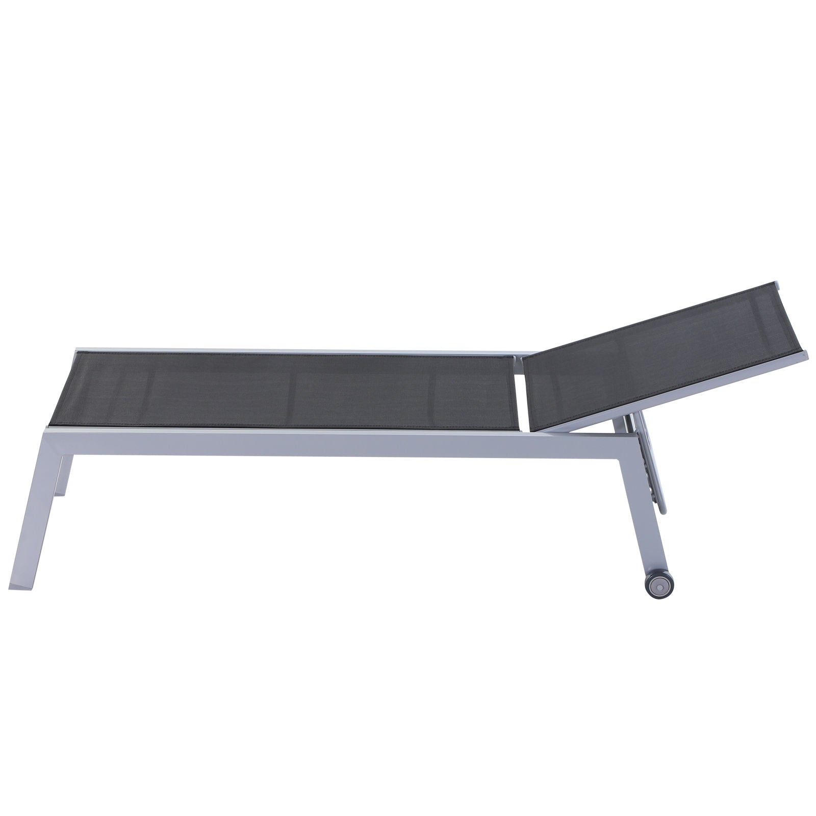 Nancy's Range Ligbed - Loungestoel - Ligstoel - Zwart - Aluminium