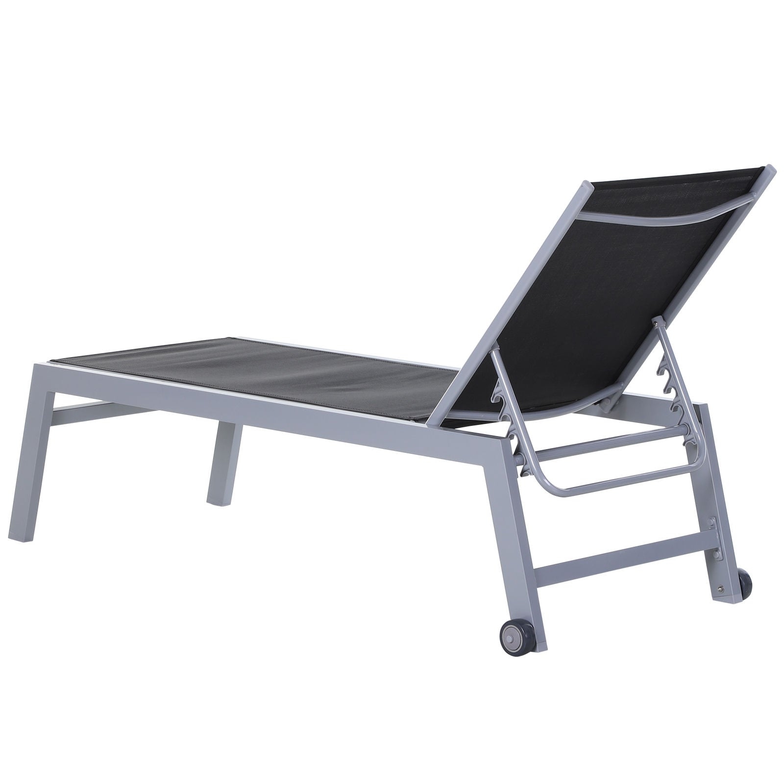 Nancy's Range Ligbed - Loungestoel - Ligstoel - Zwart - Aluminium