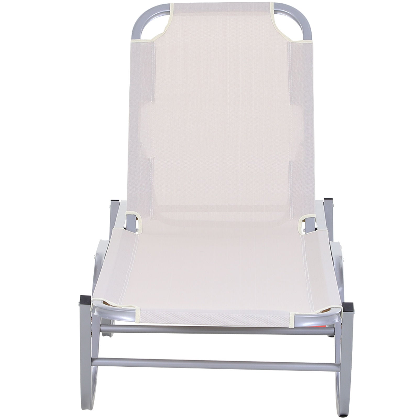 Nancy's Rough Mile Ligstoel - Loungebed - Ligbed - Crème, Zilver - Aluminium