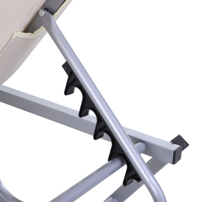 Nancy's Rough Mile Ligstoel - Loungebed - Ligbed - Crème, Zilver - Aluminium