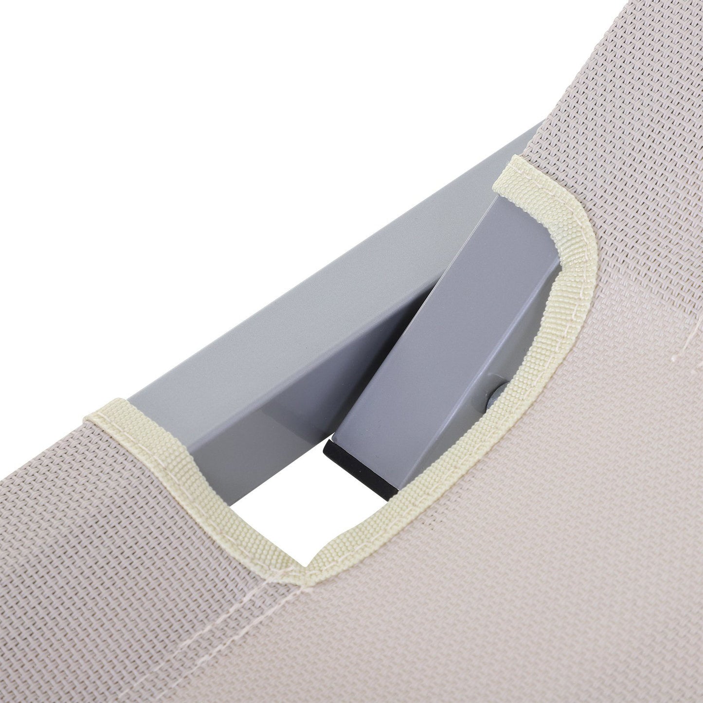 Nancy's Rough Mile Ligstoel - Loungebed - Ligbed - Crème, Zilver - Aluminium