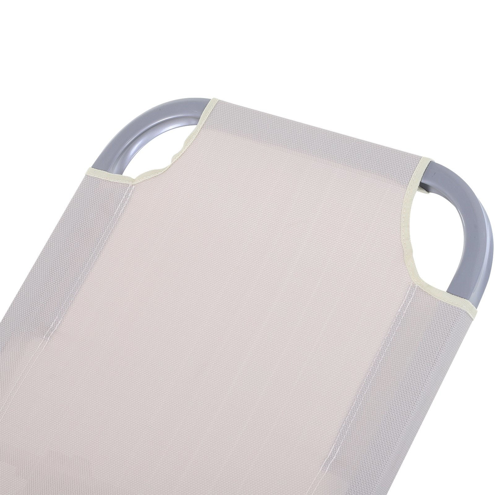 Nancy's Rough Mile Ligstoel - Loungebed - Ligbed - Crème, Zilver - Aluminium