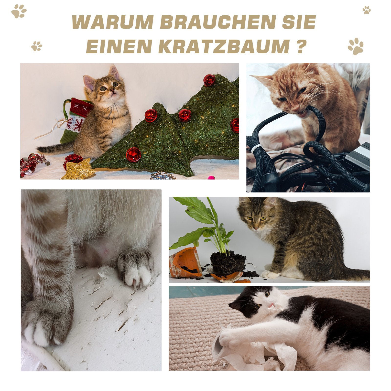 Nancy's San Juan Krabpaal met sisalzuilen, krabpaal voor katten, klimboom voor katten