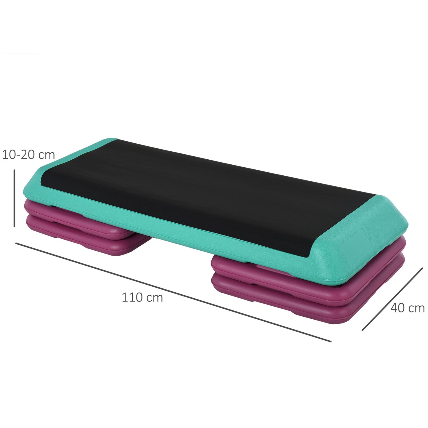 Nancy's Sarawina Aerobics Steps - Fitness Step - Stepper - In Hoogte Verstelbaar - Meerkleurig - 110 x 40 x 20 cm