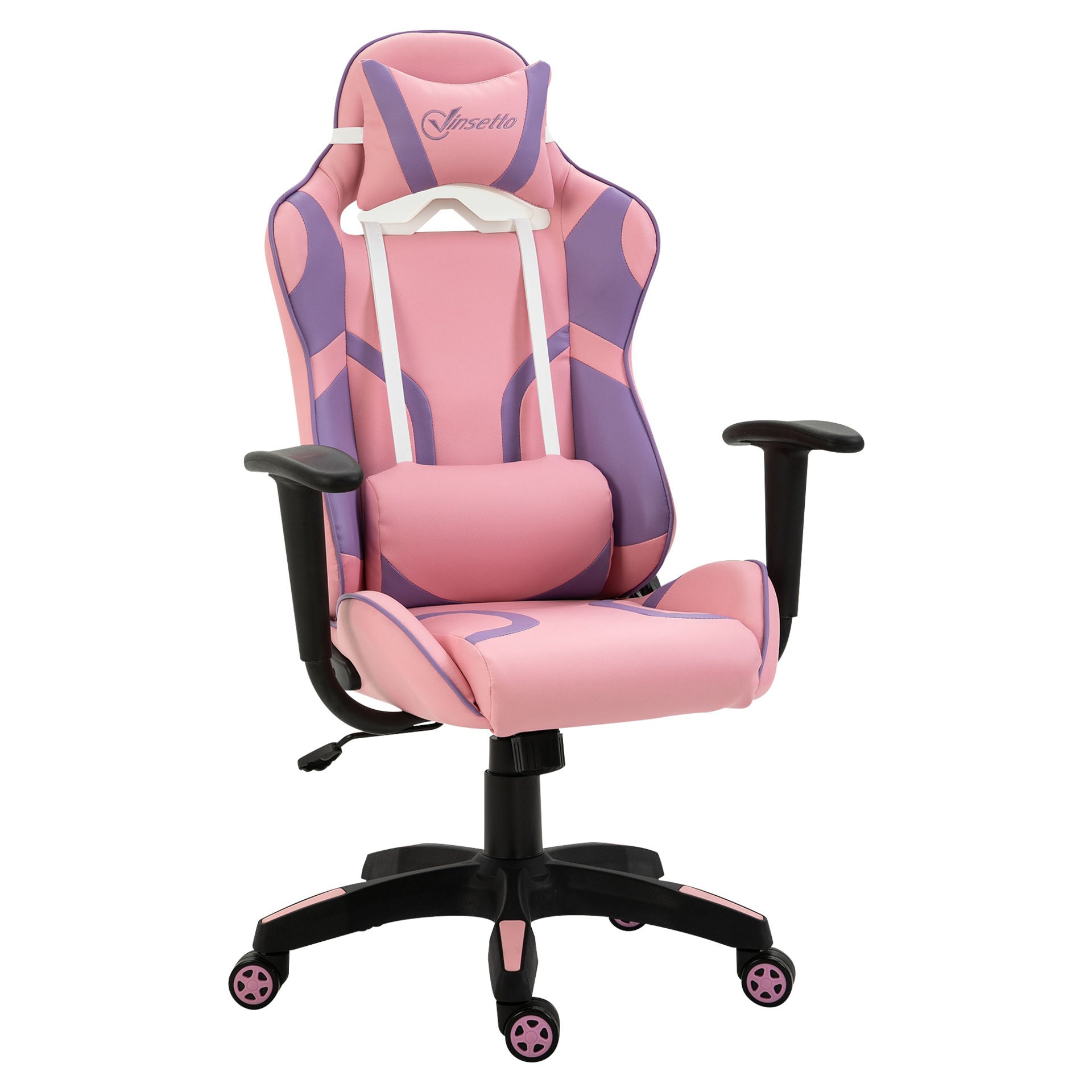 Nancy's Tacistal Gaming Stoel - Gamestoel - Bureaustoel - Ergonomisch - Verstelbare Rugleuning - Roze / Paars