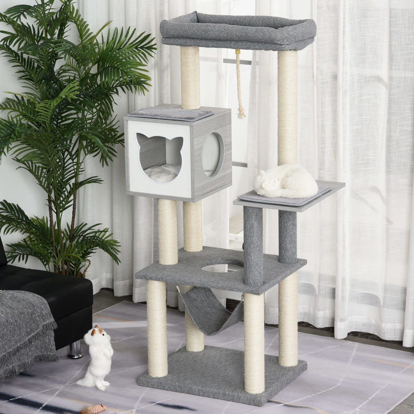 Nancy's The Bight Krabpaal -  Klimboom voor katten Multi-level krabpaal met kattenbak