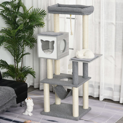 Nancy's The Bight Krabpaal - Klimboom voor katten Multi-level krabpaal met kattenbak