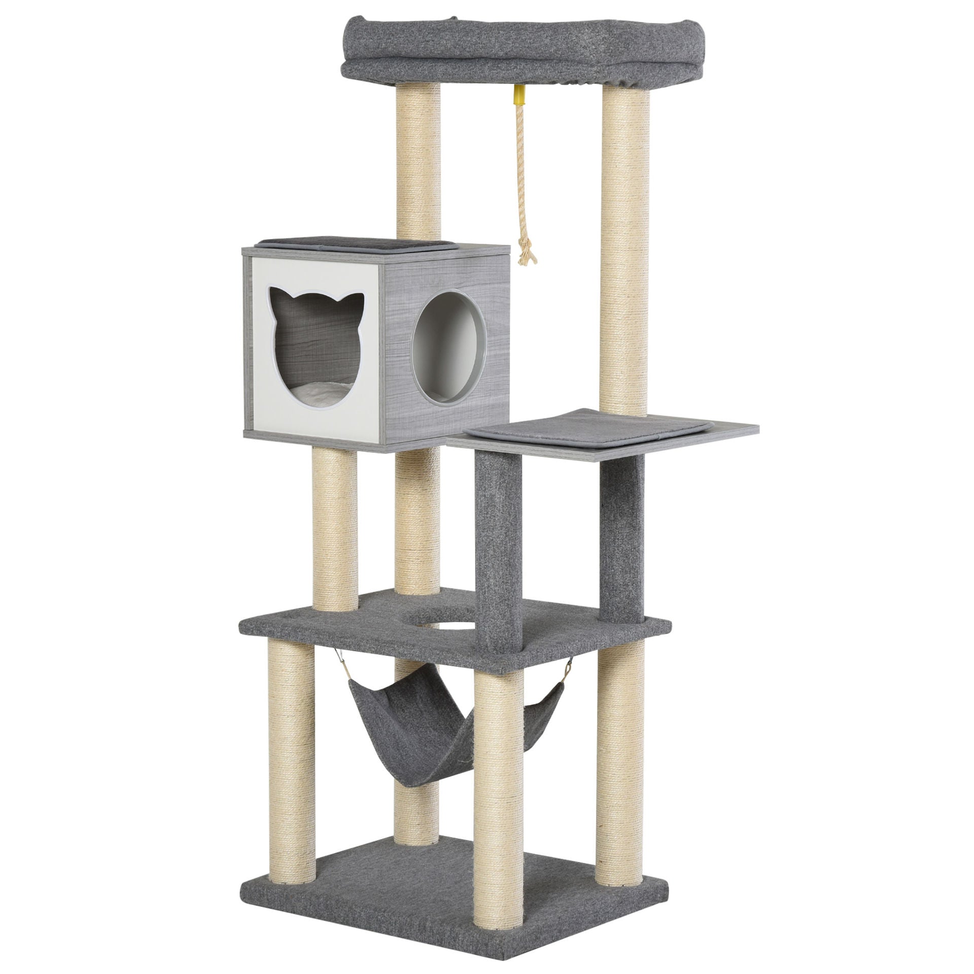 Nancy's The Bight Krabpaal - Klimboom voor katten Multi-level krabpaal met kattenbak