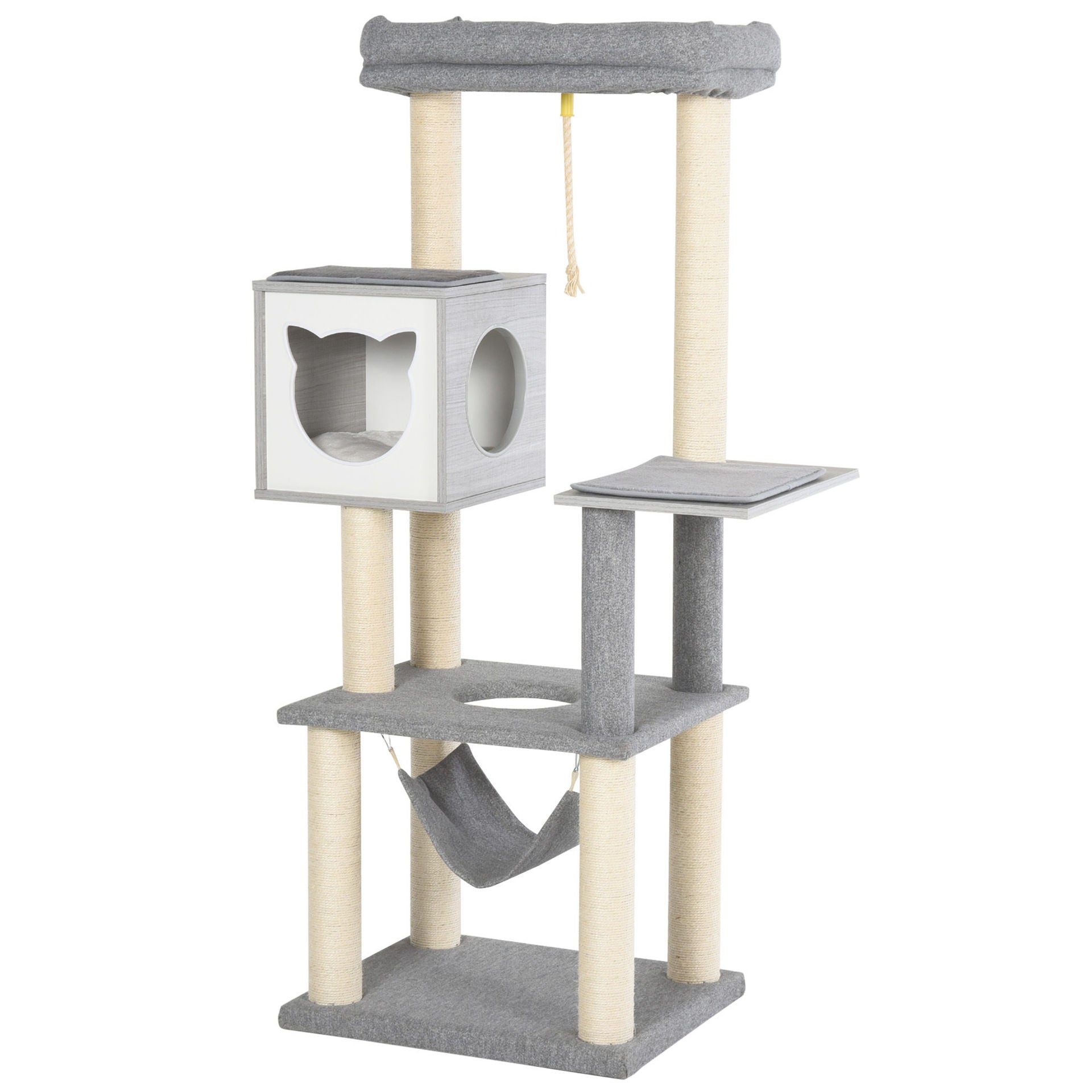 Nancy's The Bight Krabpaal - Klimboom voor katten Multi-level krabpaal met kattenbak