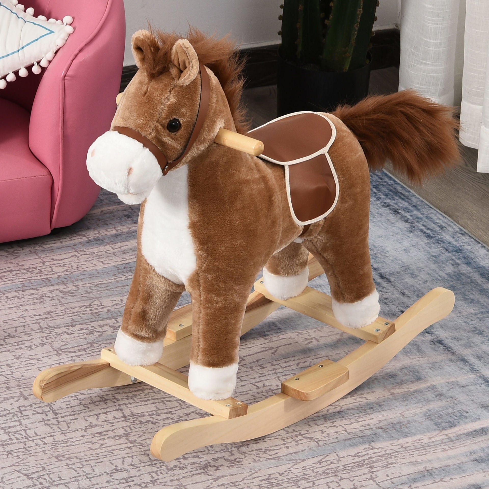 Nancy's The Tiger Kids Rocking Horse - Children's Rocking Horse - With Animal Sounds - Plush