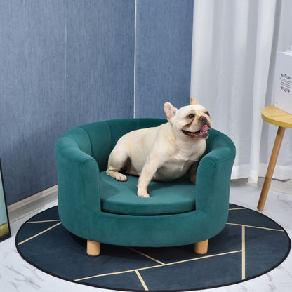 Nancy's Water Cay Dog Sofa - Groen - Spons, Fluweel, Berkenhout - 25,59 cm x 25,19 cm x 14,56 cm