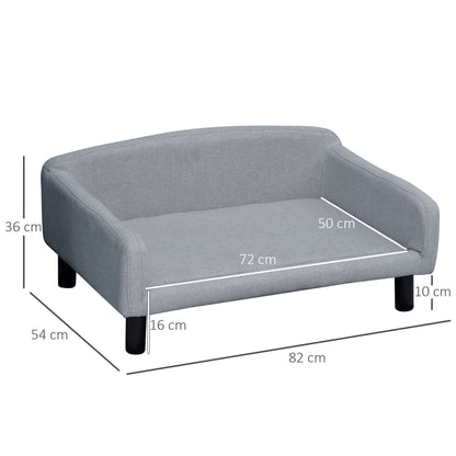 Nancy's White Hill Dog Sofa - Gray - Velvet, Foam, Birch - 32.28 cm x 21.25 cm x 14.17 cm