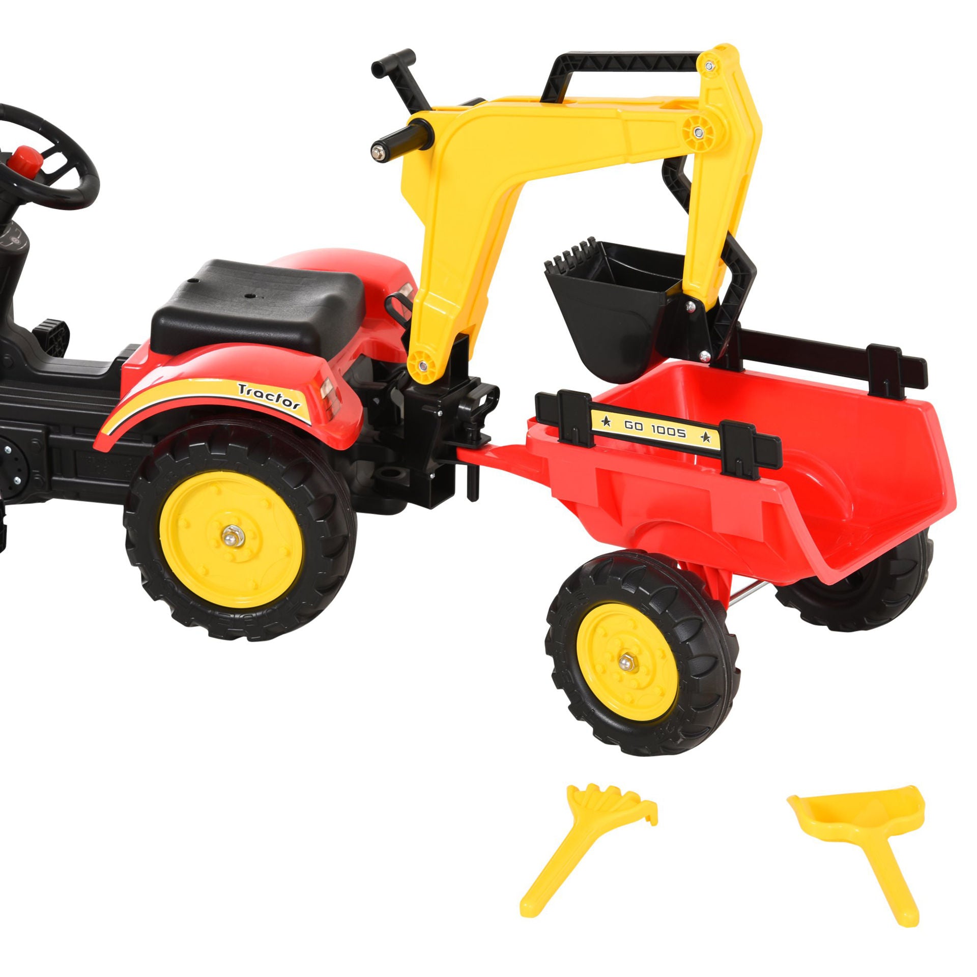 Nancy's Xaibe Zitgraafmachine - Trapauto - Speelgoed Graafmachine - Rood