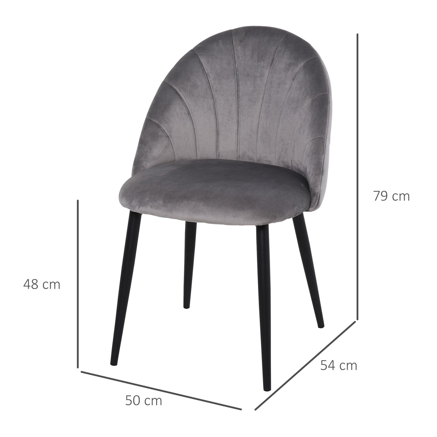 Nancy's Yaha Creek Eetkamerstoelen - Set van 2 - Grijs - Fluweel