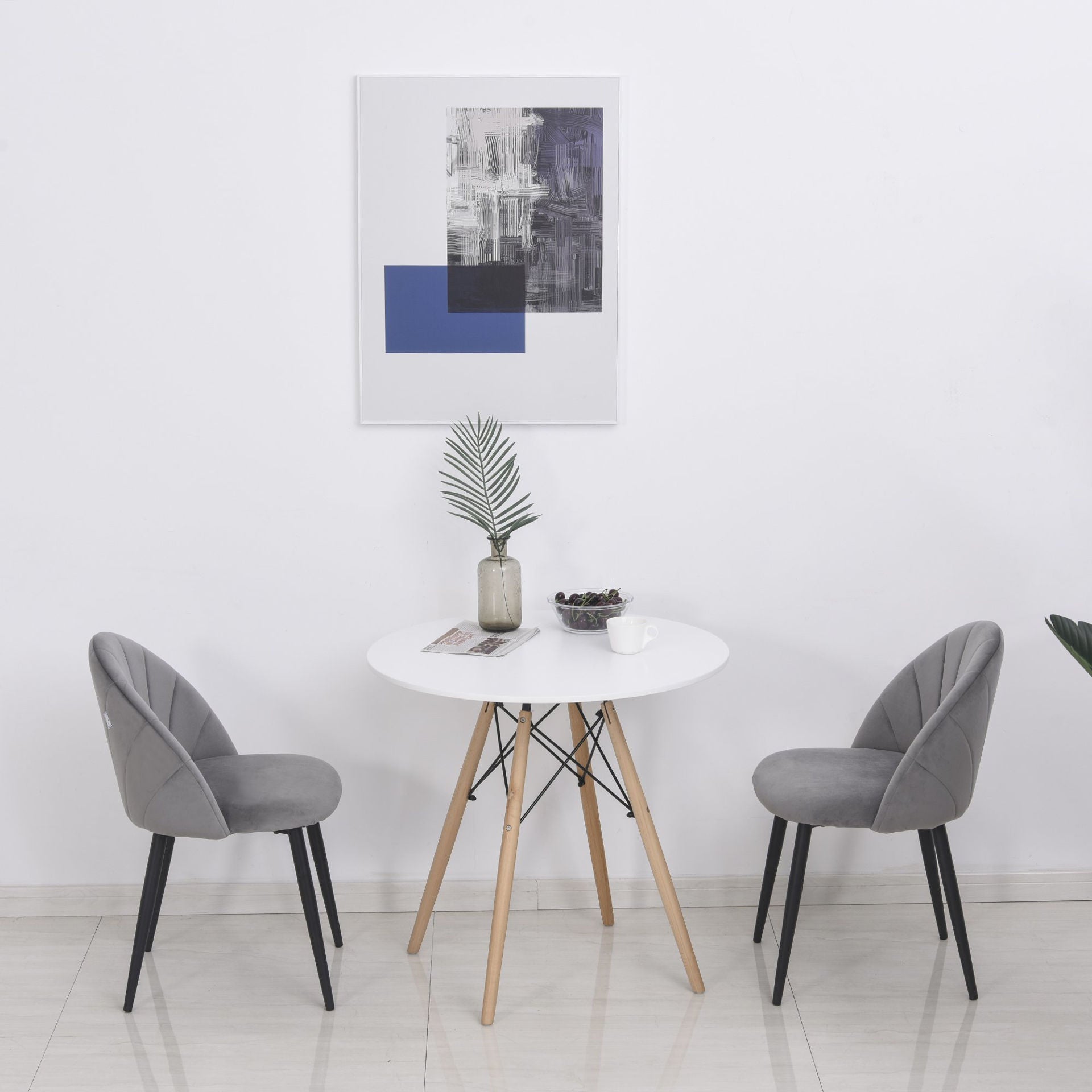 Nancy's Yaha Creek Eetkamerstoelen - Set van 2 - Grijs - Fluweel